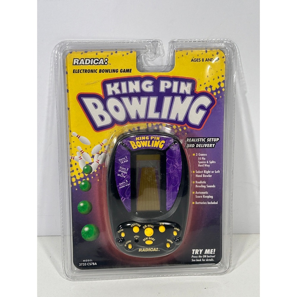 Radica King Pin Bowling Electronic Handheld Game Model 3733 CS7BA New Sealed